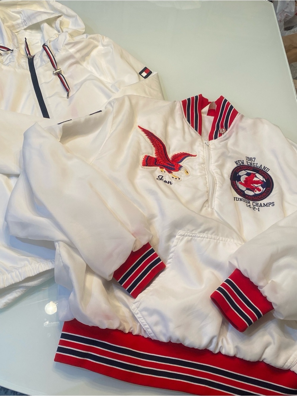 Vintage 1987 NEFF Soccer Warm-Up Jacket XL & Tommy Hilfiger Anorak Large Bundle